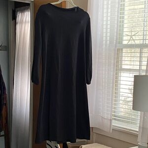 Lands' End Classic Black Long Sleeve Dress